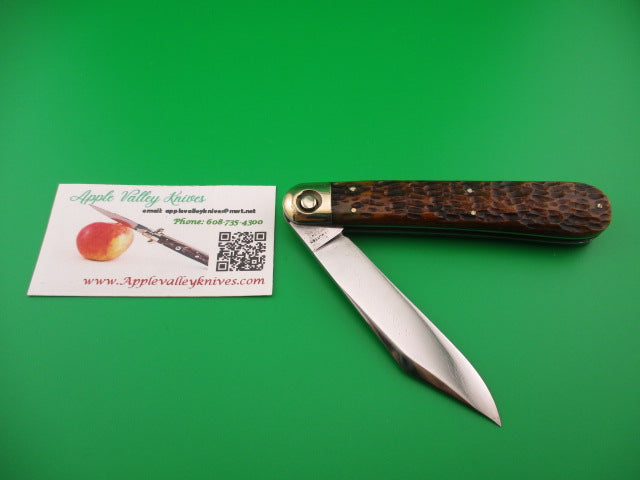 Press Button Knife Co #1000 INVINCIBLE antique bone handled switchblade knife