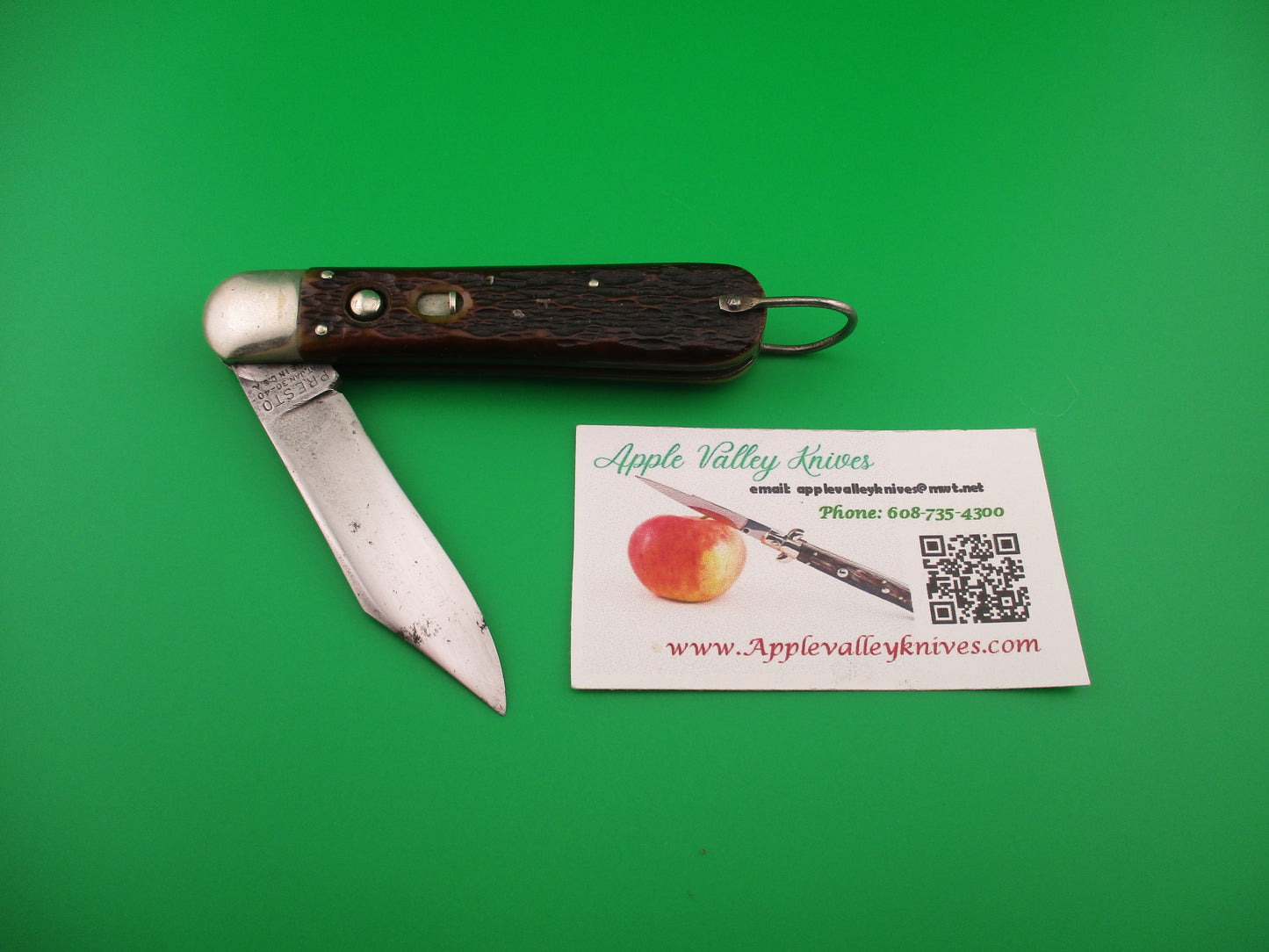 PRESTO M2 Bone WWII 1940s Geo Schrade vintage Paratrooper automatic knife