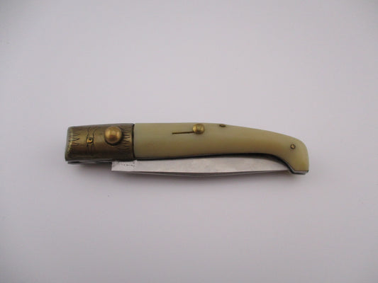 Jndiana PATENT 18cm Pattada Italian Birds head Horn brass switchblade knife