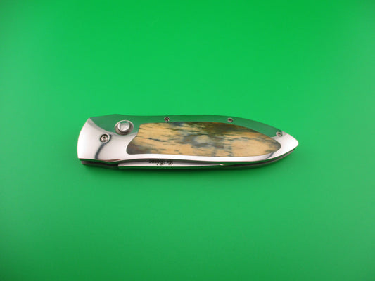 Le Blanc Custom 7 1/8" Interframe Mammoth Ivory automatic knife