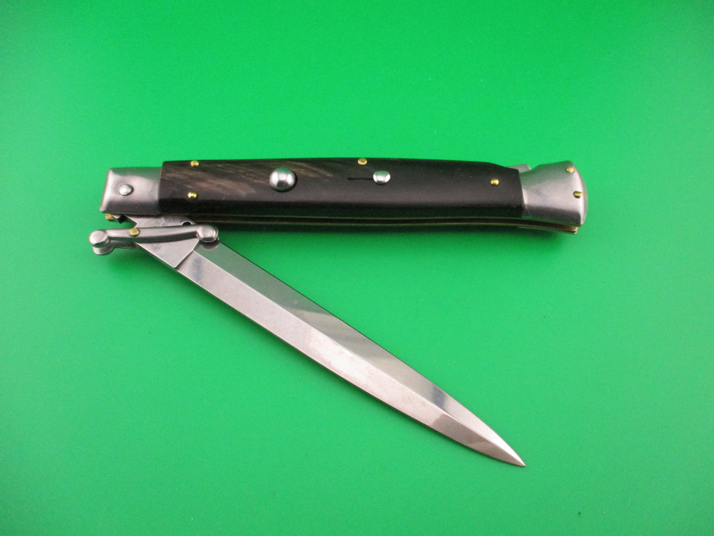 FRANK B ITALY 28cm Italian Swing Guard Dagger Dark Horn automatic knife