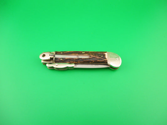 THE GUARDIAN Hubertus Solingen 18cm German Stag swing guard Dagger switchblade