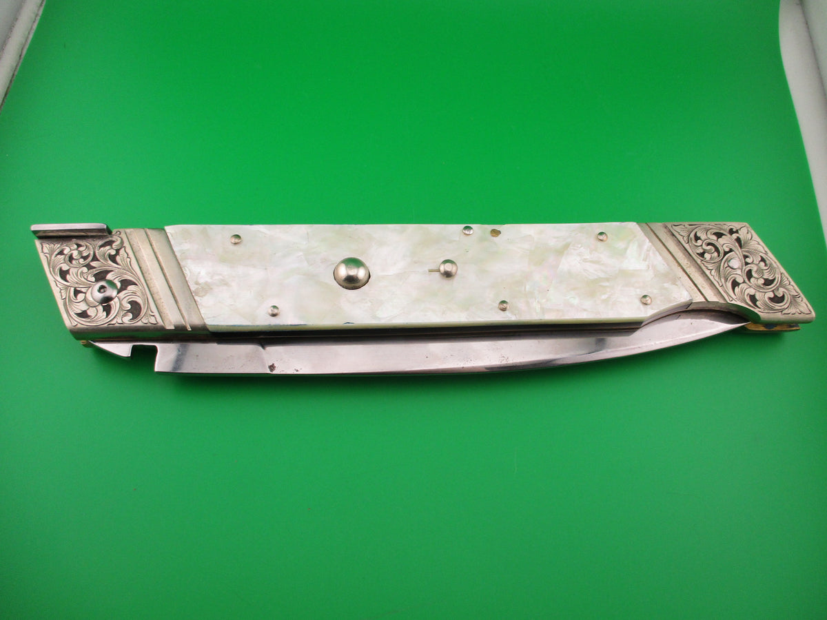 Renzo Pascotto 52cm Italian Picklock Pearl Giant Slant Bolster automatic knife 2 of 5