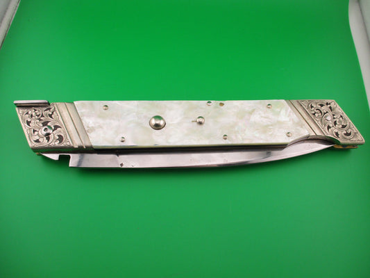 Renzo Pascotto 52cm Italian Picklock Pearl Giant Slant Bolster automatic knife 2 of 5