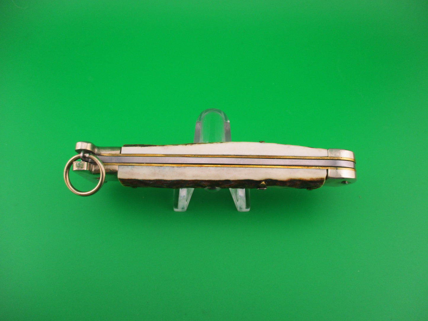 AGA CAMPOLIN Maniago-Italy 2014 22cm Italian Francese Stag Ringpull automatic knife