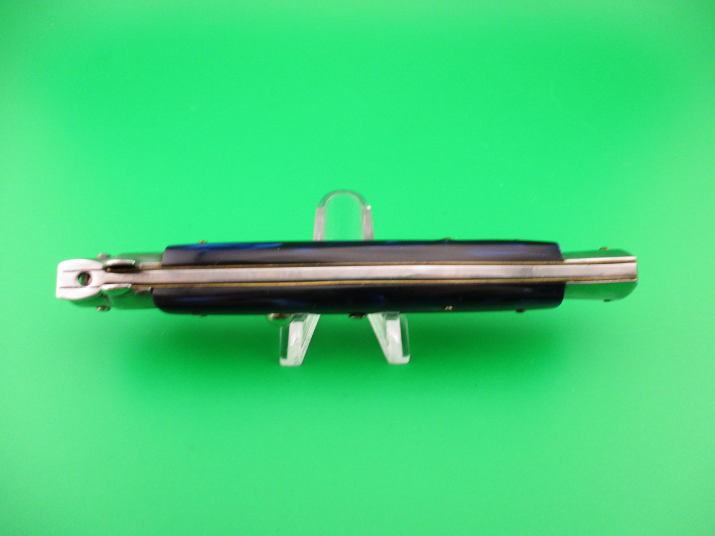 STILETTO ITALY 28cm Italian Swivel bolster Blue Pearl Kirinite automatic knife