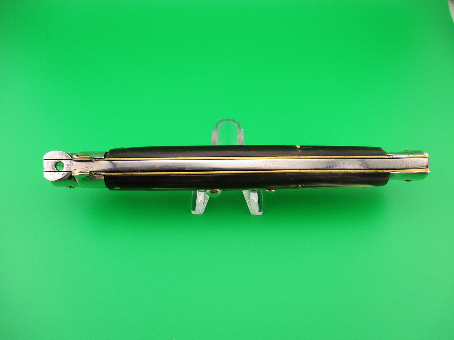 M. ITALY INOX 33cm Italian Picklock 1950s vintage automatic knife brown & cream