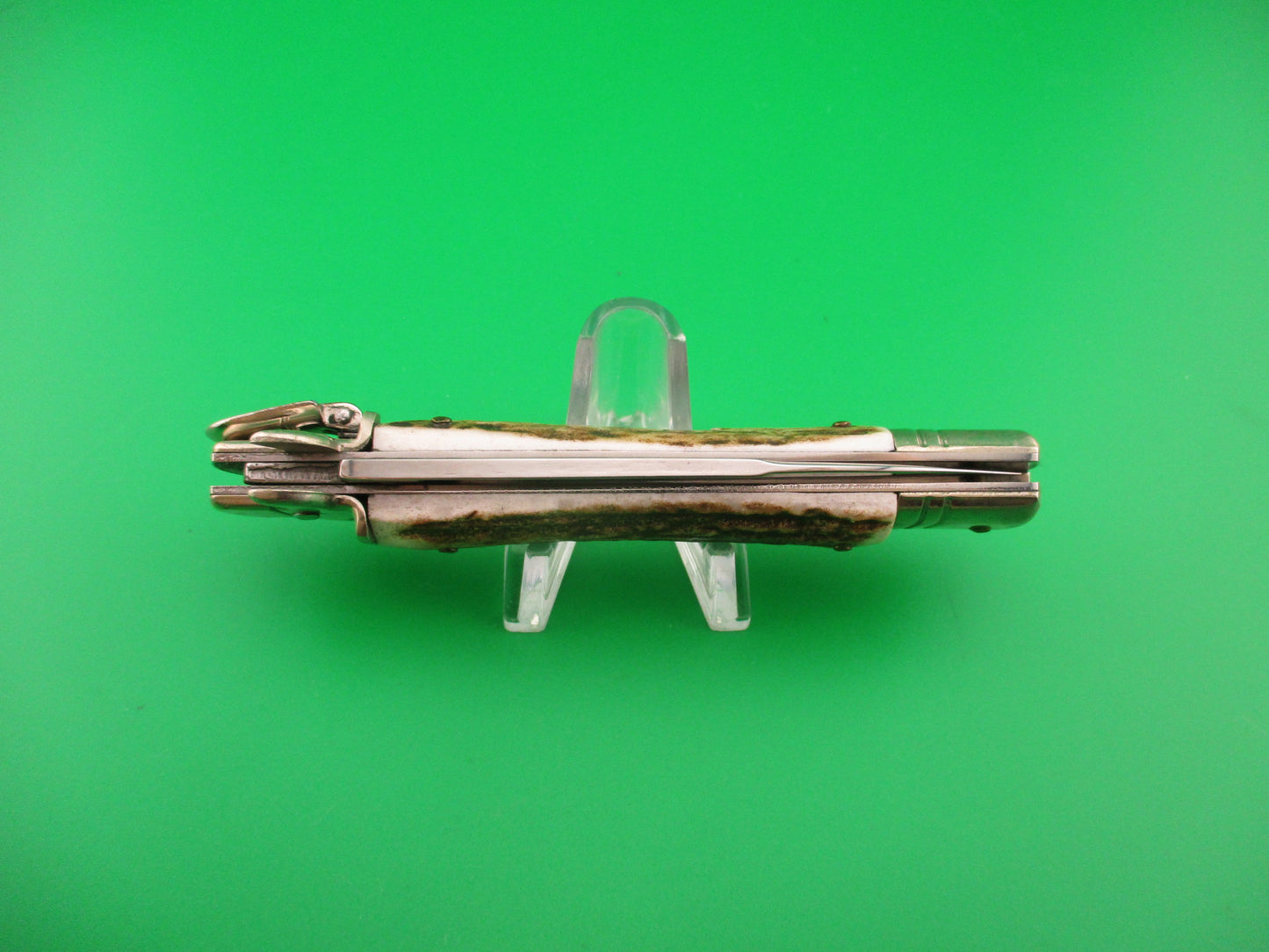 Leverletto by Bill DeShivs AKC Italy 20cm Italian Stag lever guards automatic knife