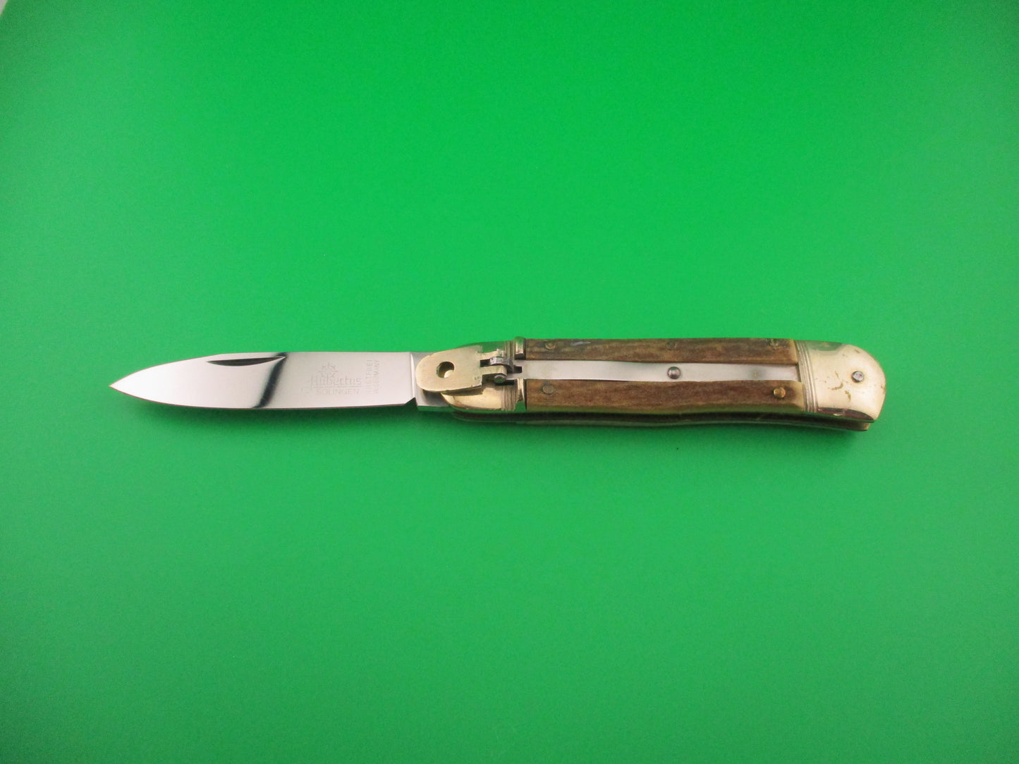 HUBERTUS SOLINGEN 11cm West German Lever Stag Camper automatic knife