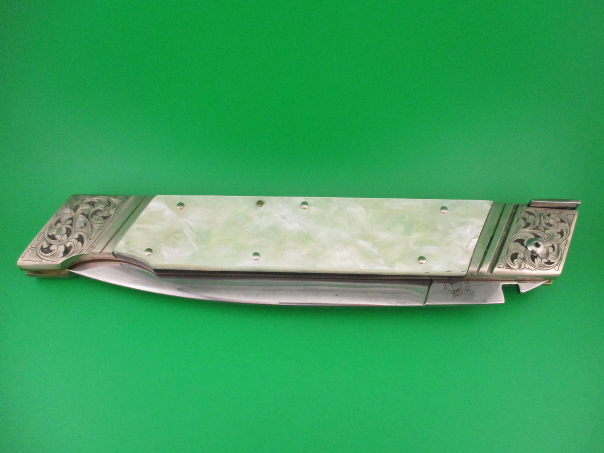 Renzo Pascotto 52cm Italian Picklock Pearl Giant Slant Bolster automatic knife 2 of 5