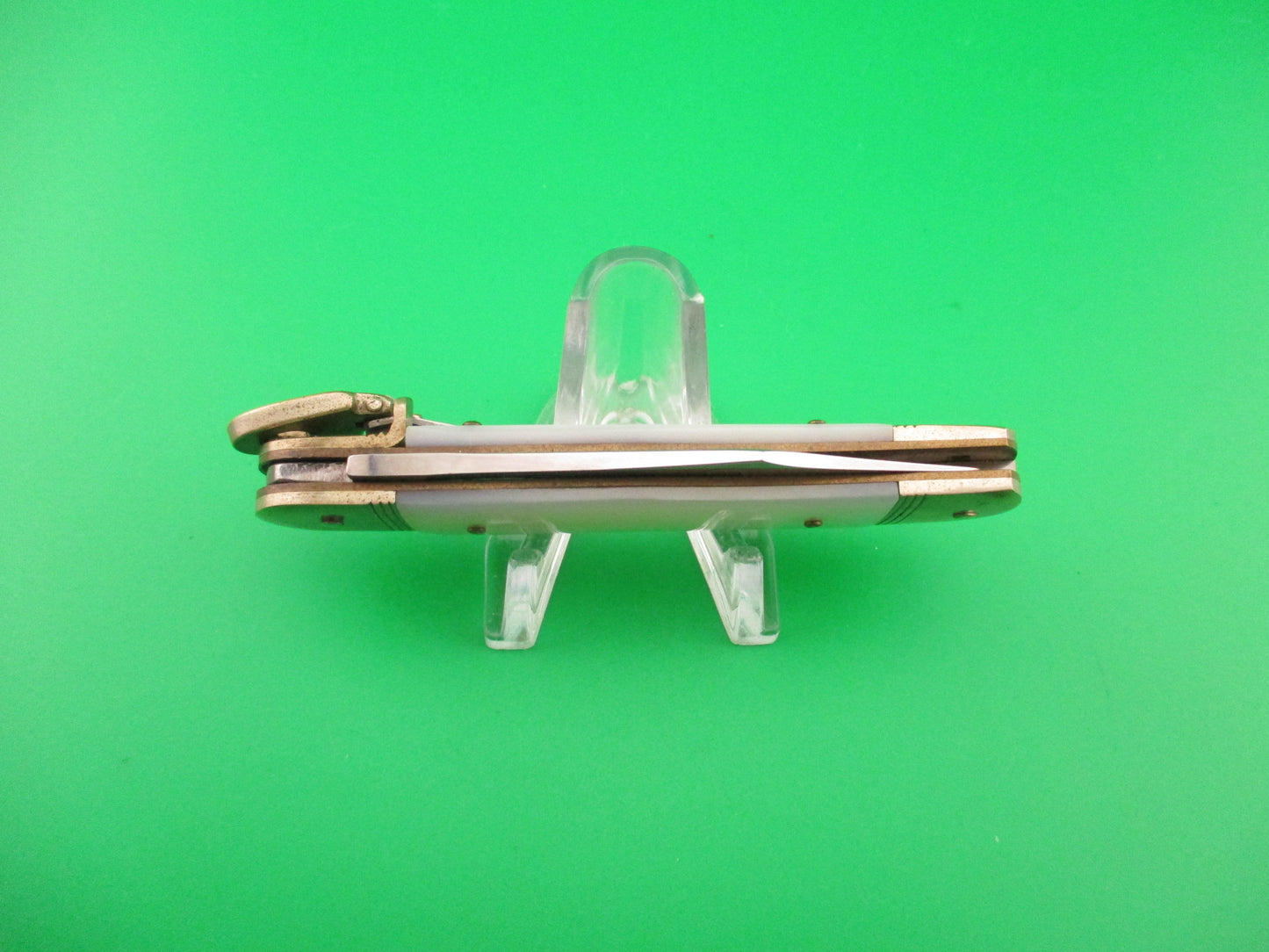 HUBERTUS 8cm German Liliput Lever Pearl MOP automatic knife