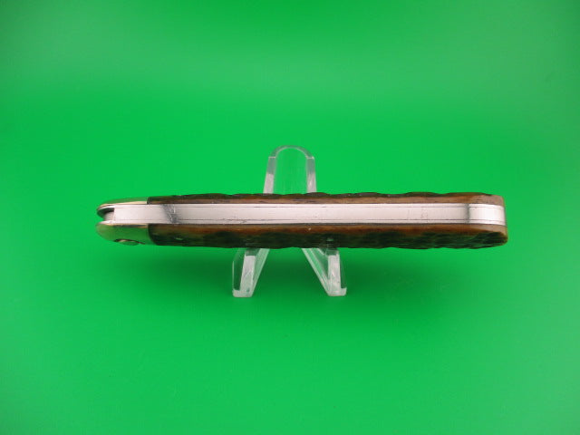 Press Button Knife Co #1000 INVINCIBLE antique bone handled switchblade knife