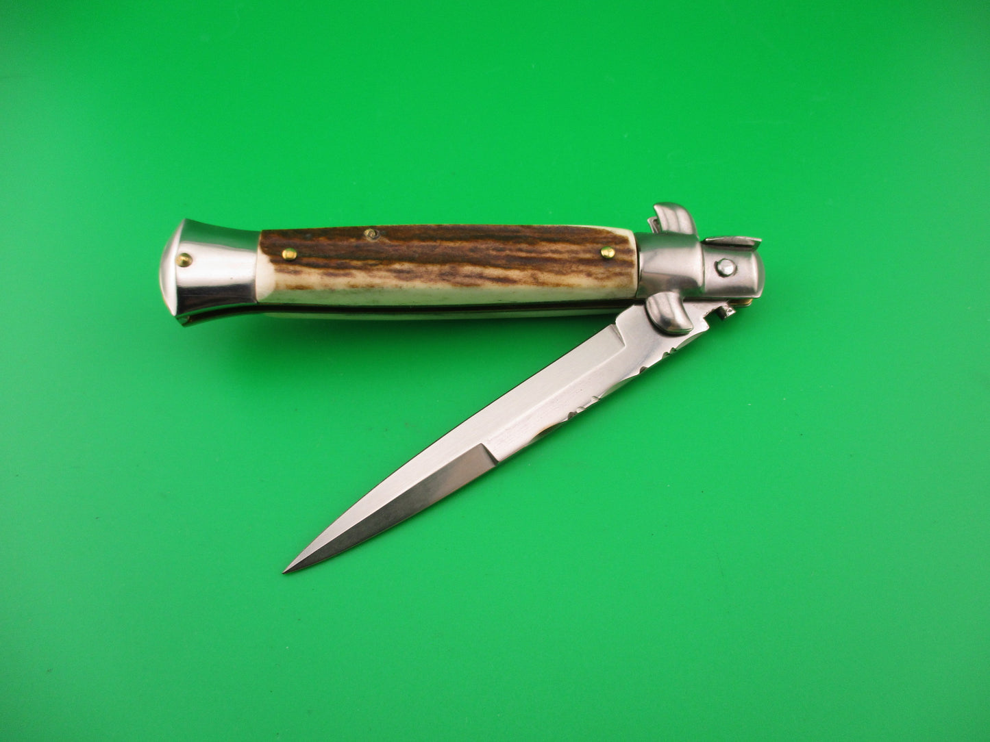 AB ITALY 23cm Italian Picklock stiletto Stag bayonet blade automatic knife