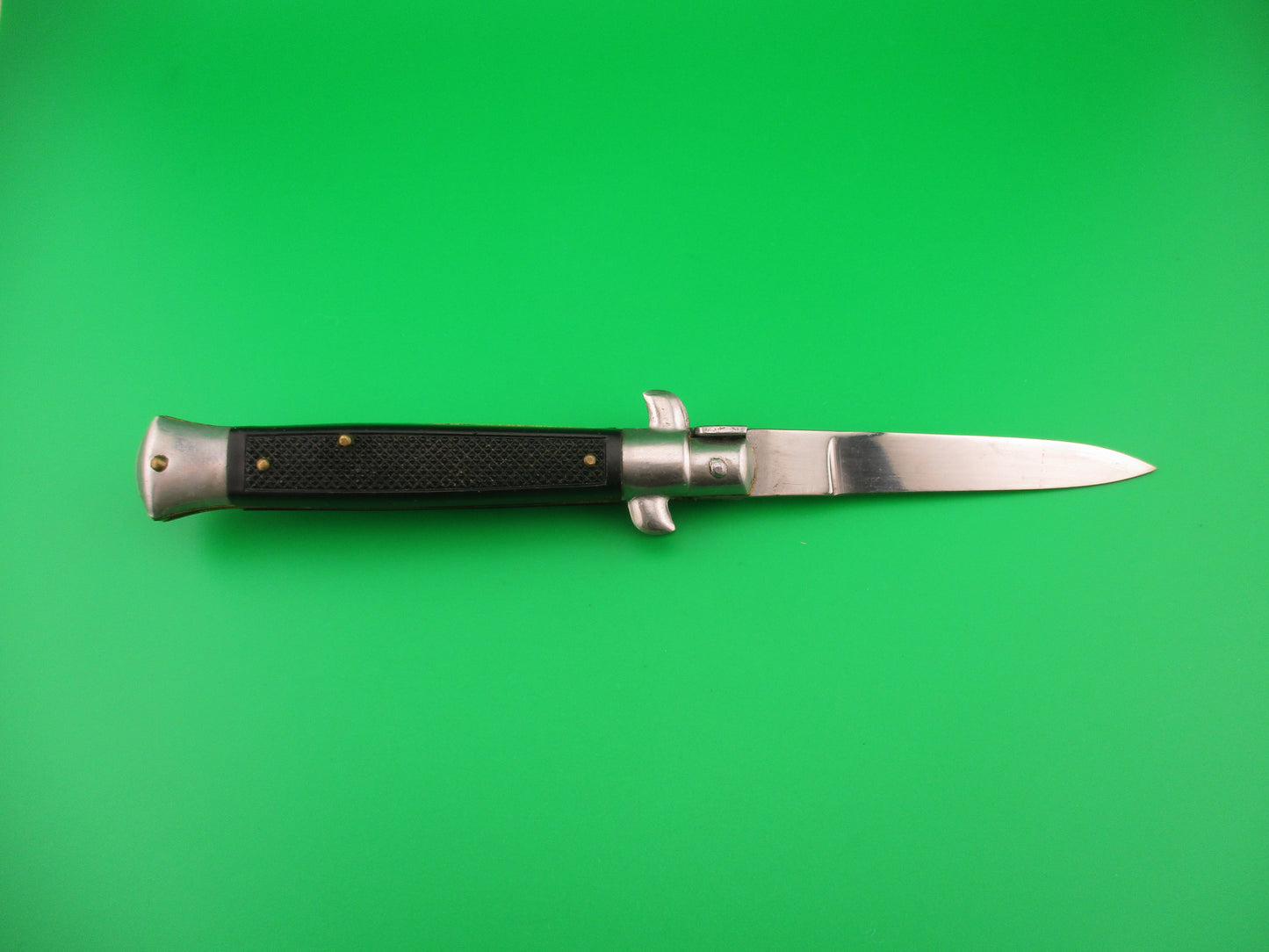 C JUL HERBERTZ 21cm Italian stiletto Black checkered scaled vintage automatic knife