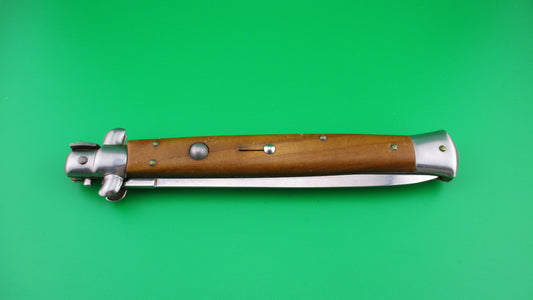 AKC 33cm Italian Stiletto Dagger Olive wood swivel bolster switchblade knife