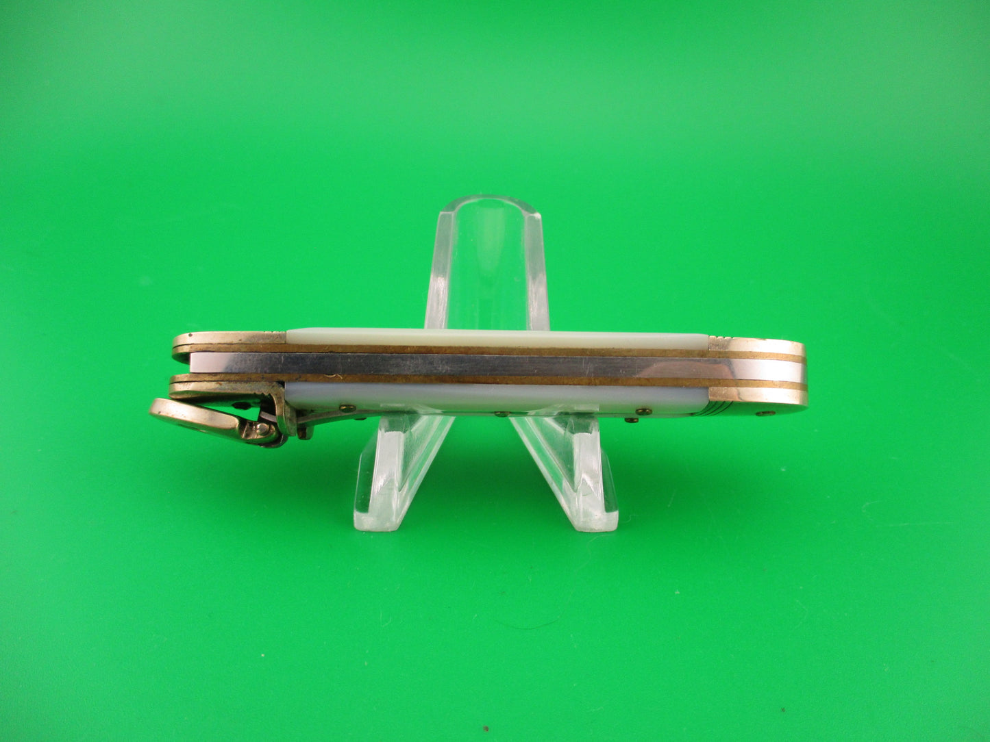 HUBERTUS 8cm German Liliput Lever Pearl MOP automatic knife