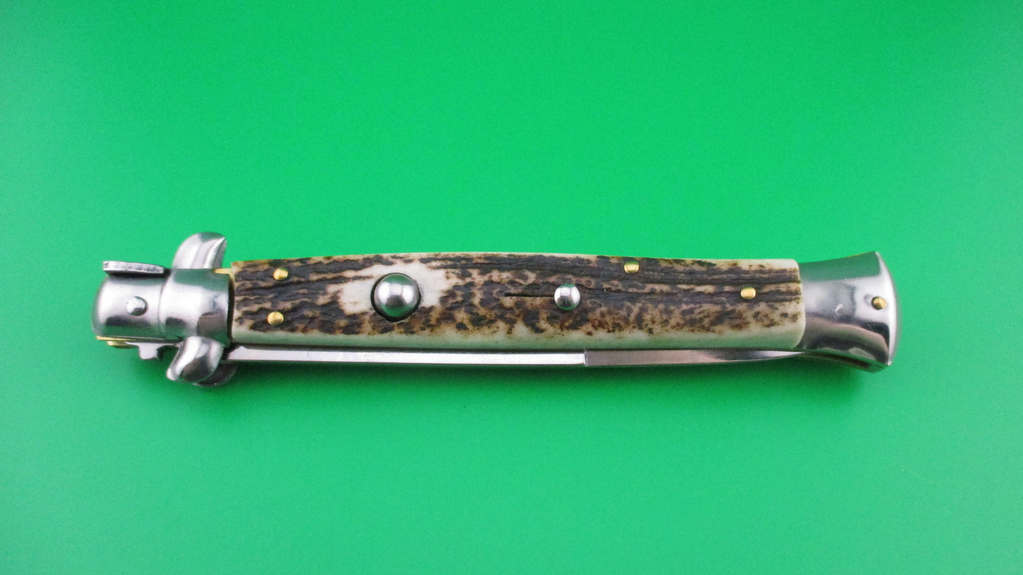 STILETTO ITALY 27cm Italian Swivel bolster Stiletto Stag automatic knife