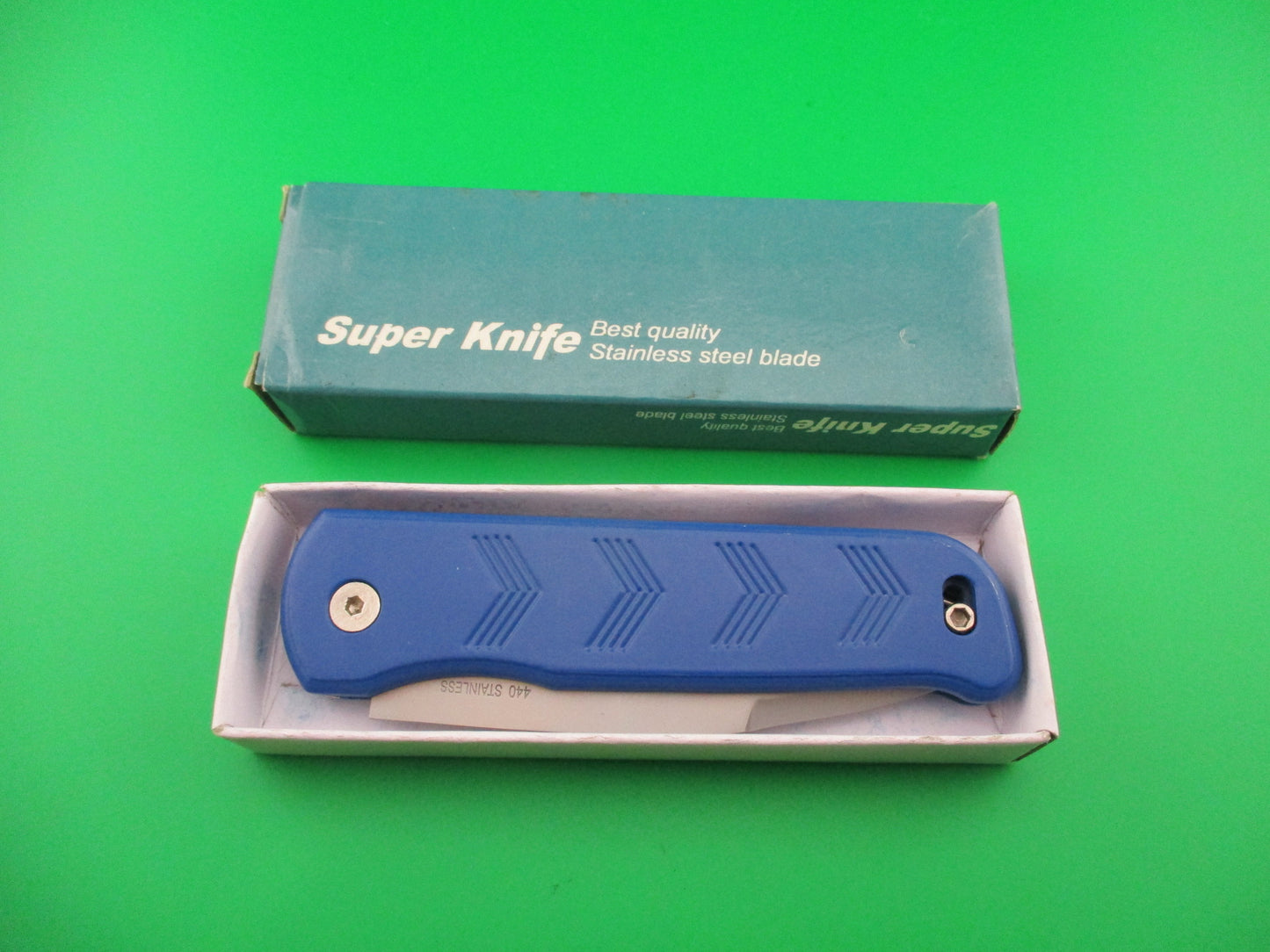 440 Stainless Blue Super Knife all metal scale release automatic knife