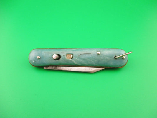 Edgemaster Fatjack Seafoam Green swirl vintage switchblade knife model 102