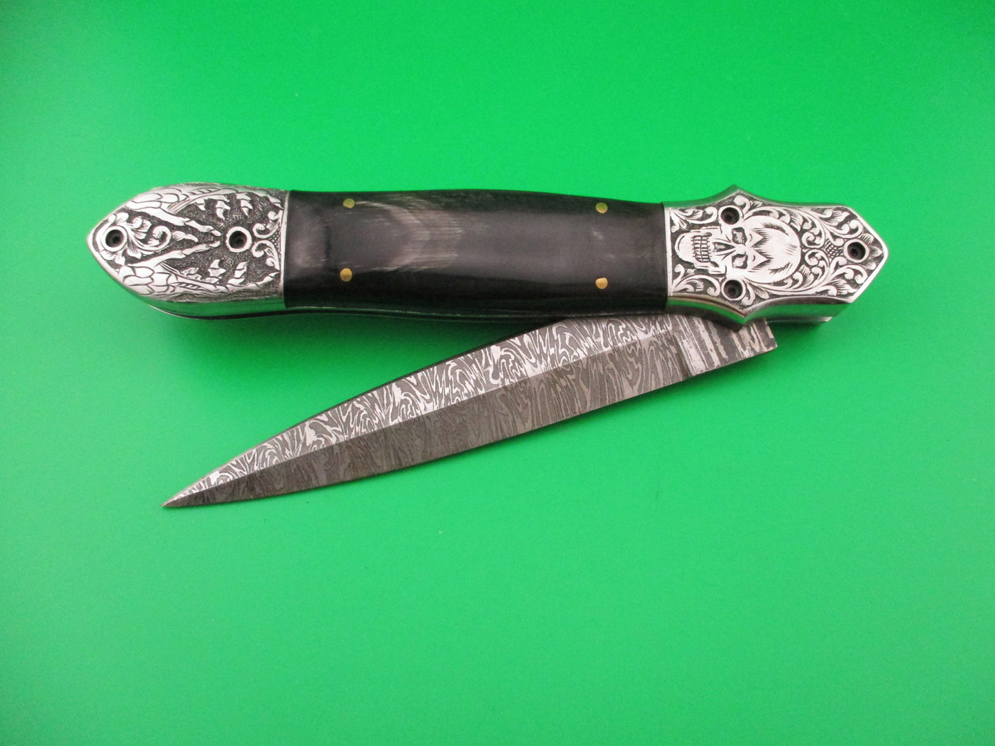 Grim Reaper Skull Button 29cm Custom Automatic Knife by Orang Zaib