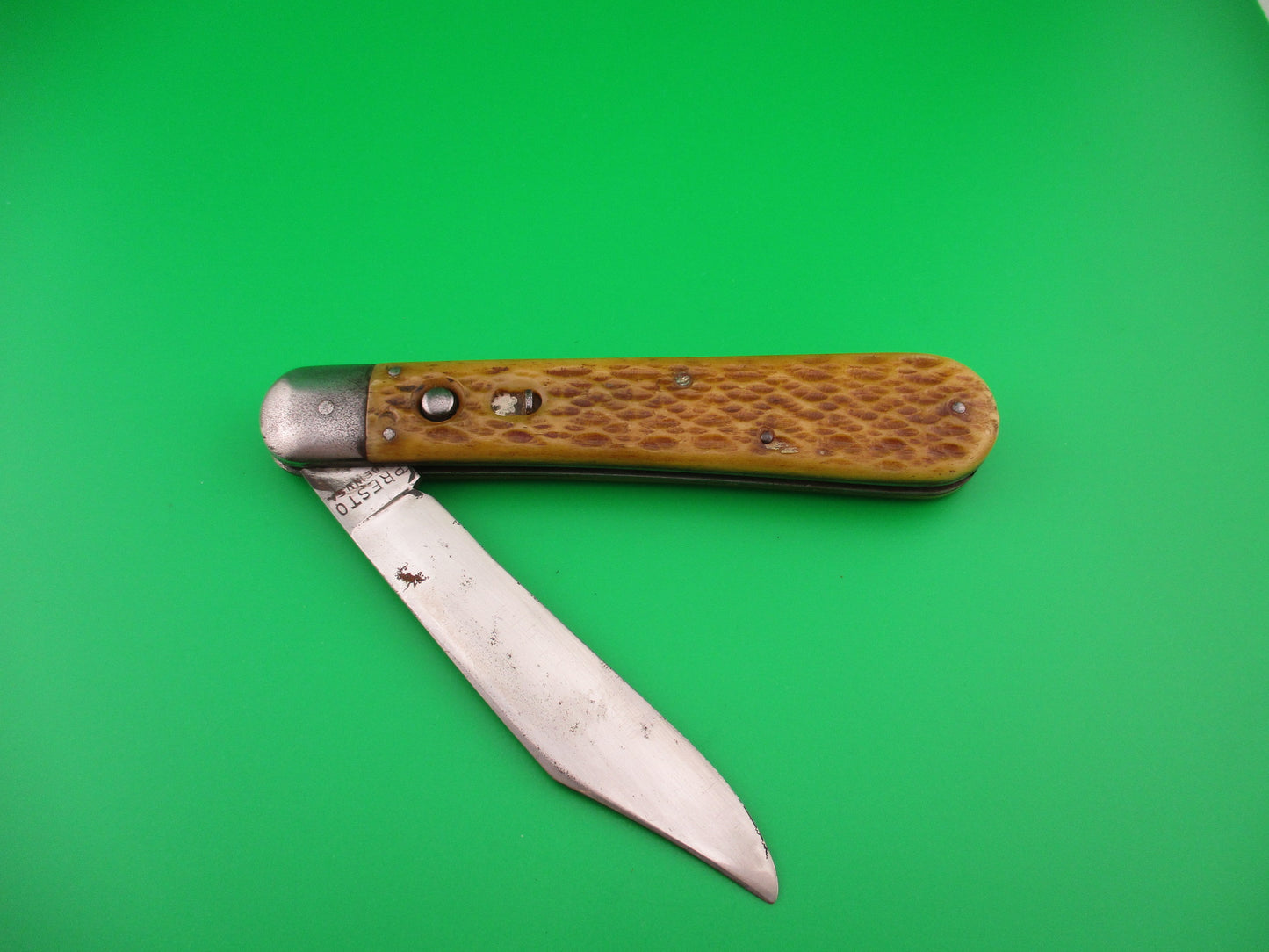 PRESTO #3000 Large Hunter Jigged bone Vintage automatic knife