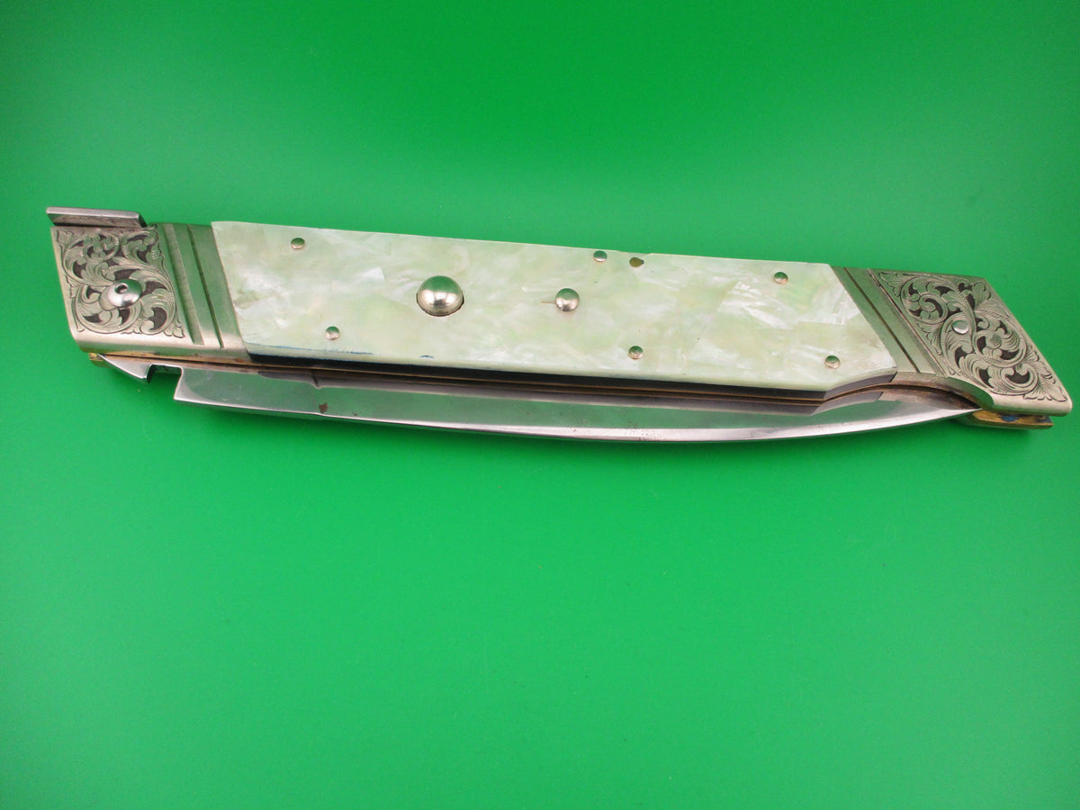 Renzo Pascotto 52cm Italian Picklock Pearl Giant Slant Bolster automatic knife 2 of 5