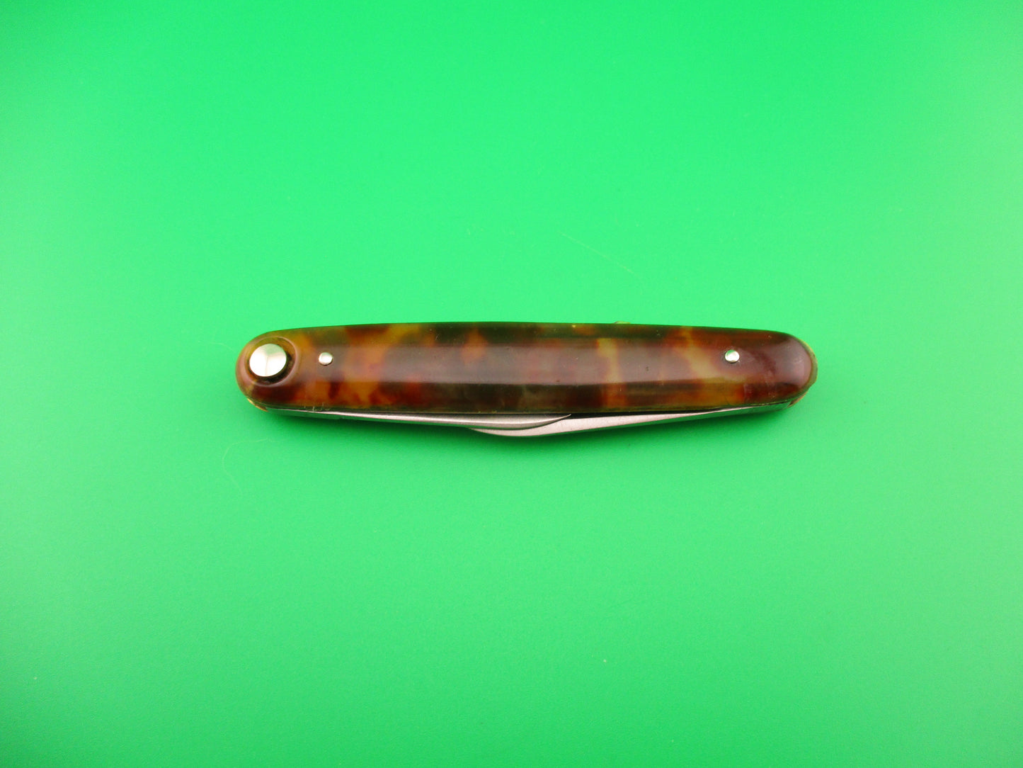 Press Button Knife Co #102 medium double Tortoise celluloid automatic knife