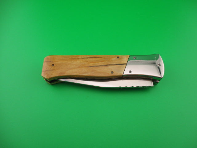 Custom 23cm Round flush button Saber clip blade Mastodon w filework automatic knife #3 Afaaq
