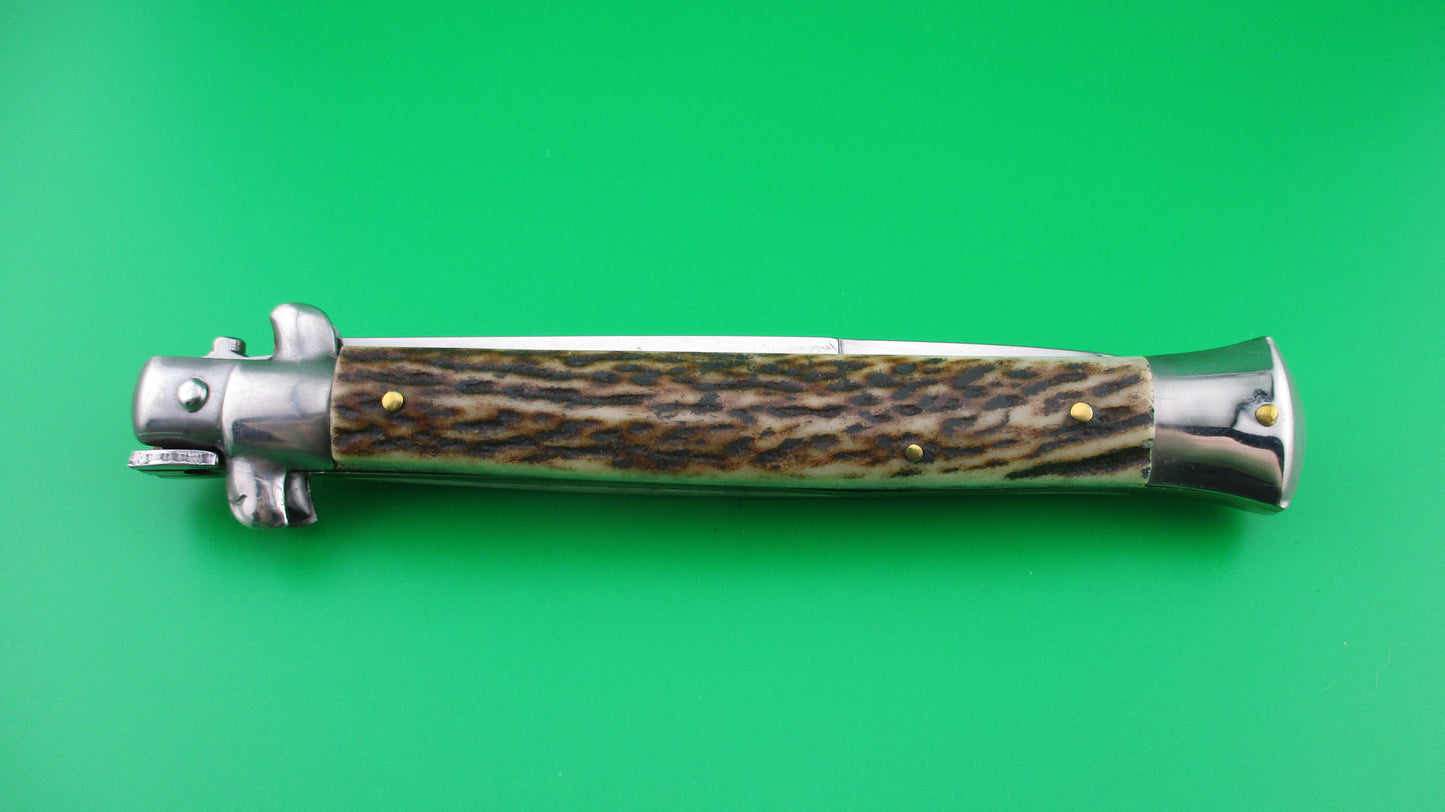 STILETTO ITALY 27cm Italian Swivel bolster Stiletto Stag automatic knife