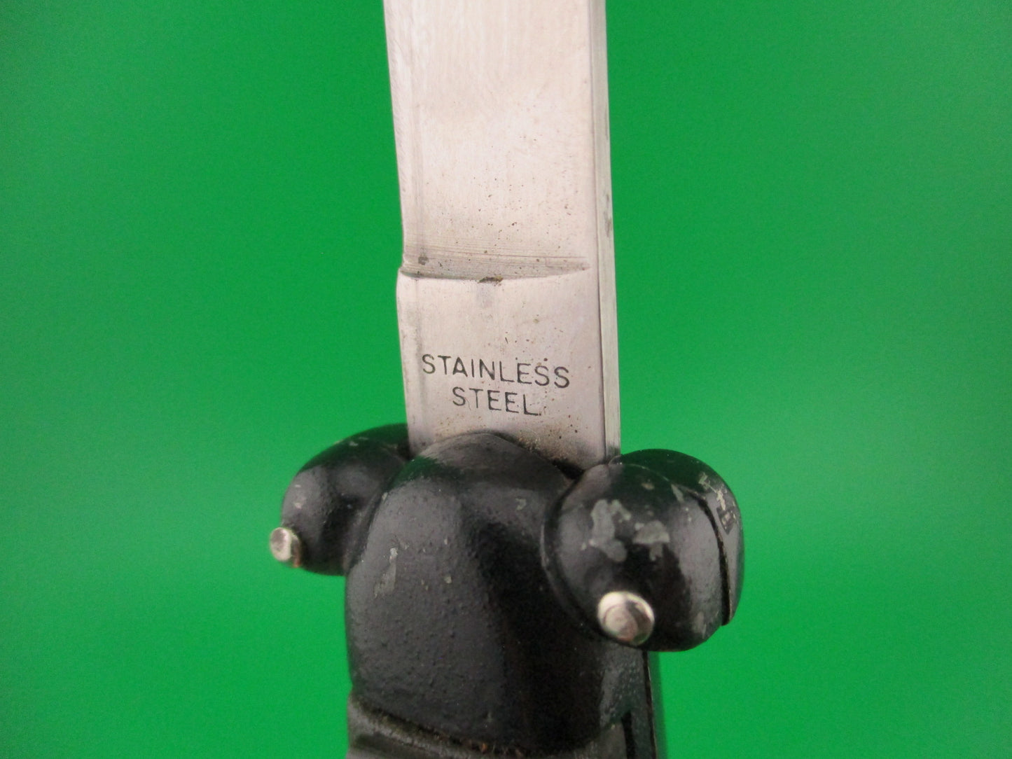 STAINLESS STEEL 20cm NATO MILITARY DA OTF green automatic knife black bolsters