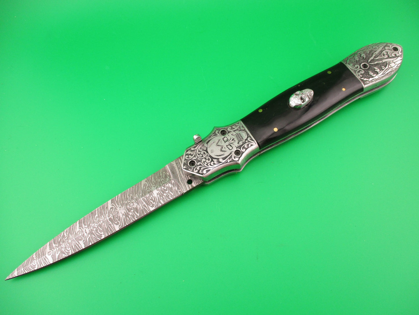 Grim Reaper Skull Button 29cm Custom Automatic Knife by Orang Zaib
