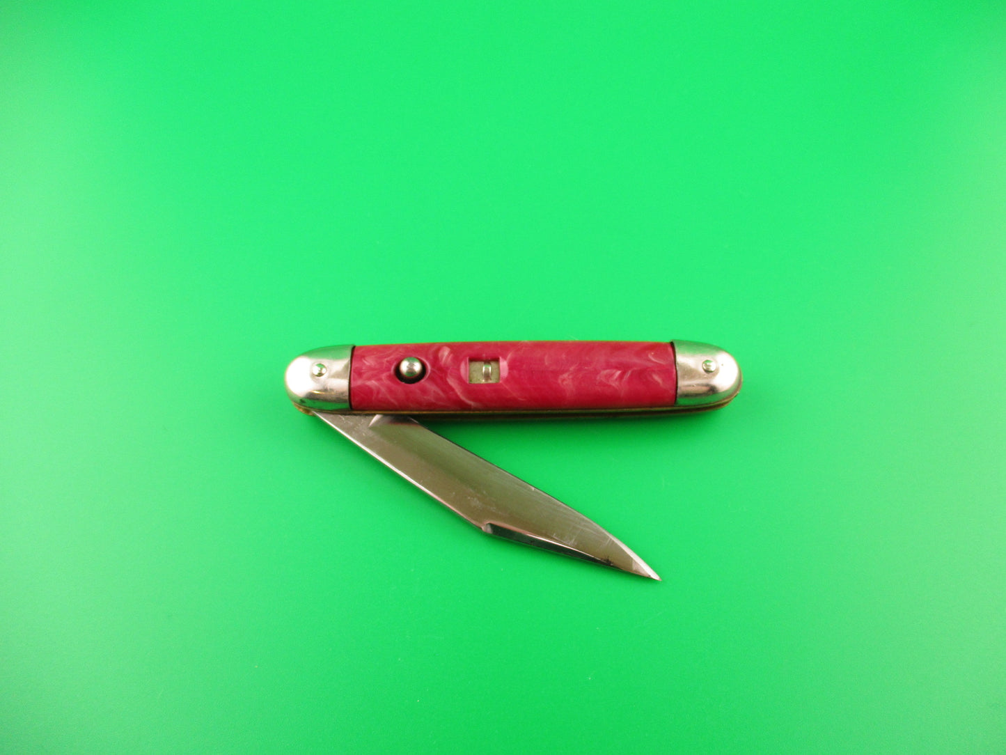 Colonial SHUR-SNAP Cigar Jack Cranberry swirl Saber clip blade automatic knife