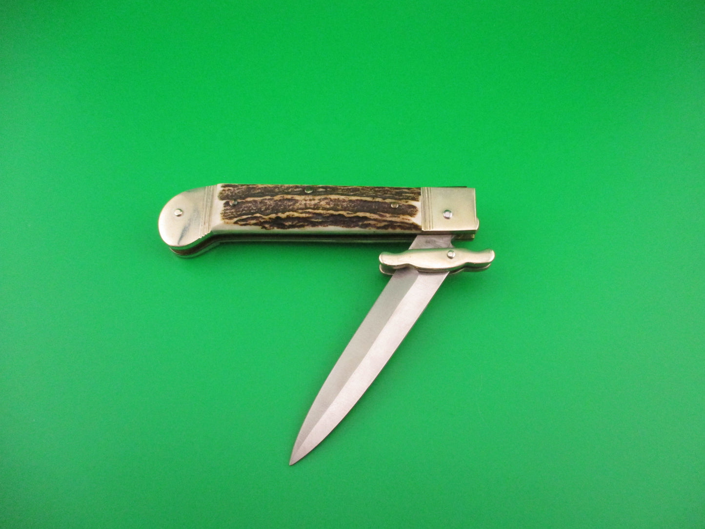 THE GUARDIAN Hubertus Solingen 18cm German Stag swing guard Dagger switchblade