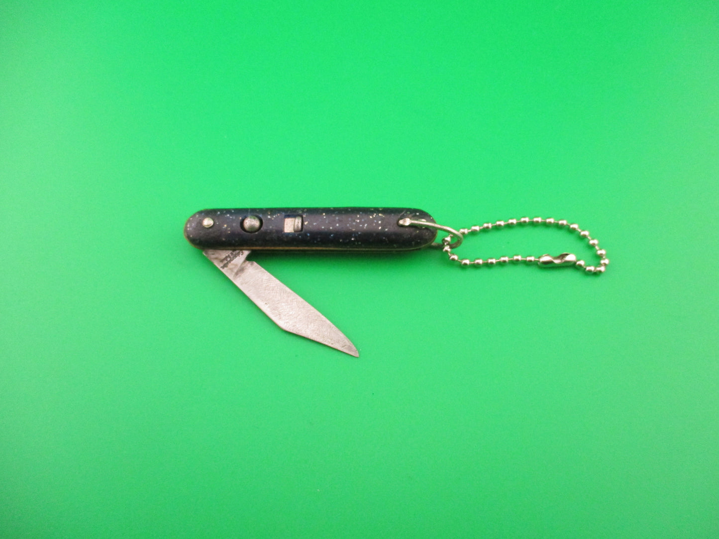 Edgemaster Keychain MyTmite vintage Blue sparkle switchblade knife