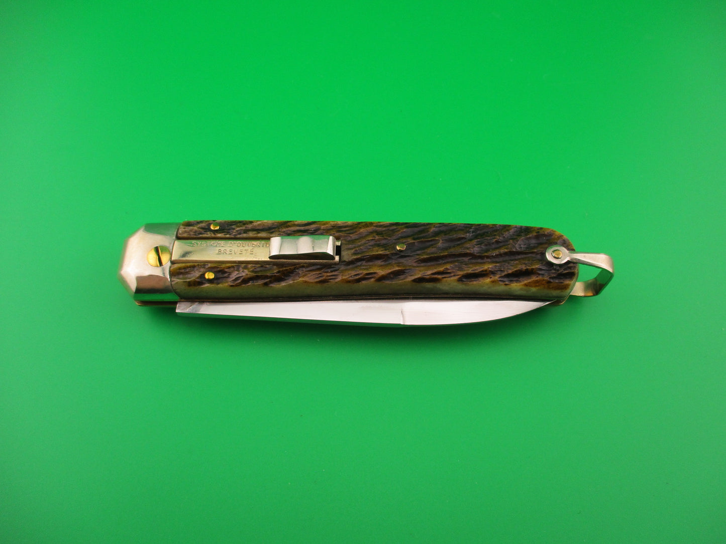 INOX 247 BREVETE 21cm French Couteau Jigged bone vintage automatic knife