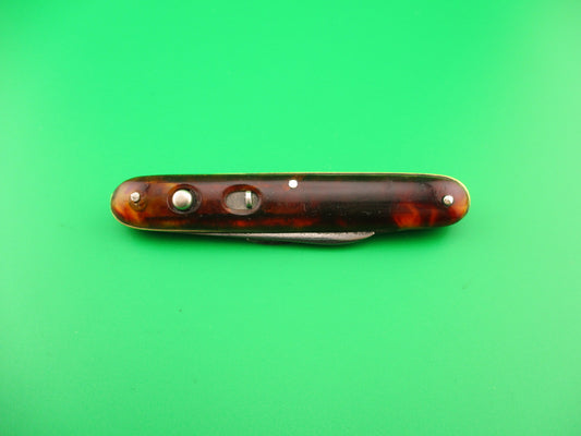 WADE & BUTCHER Schrade contract Double Tortoise celluloid vintage switchblade knife