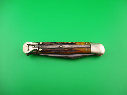 UNION CUT CO OLEAN NY USA Antique Teardrop Lever automatic knife nice
