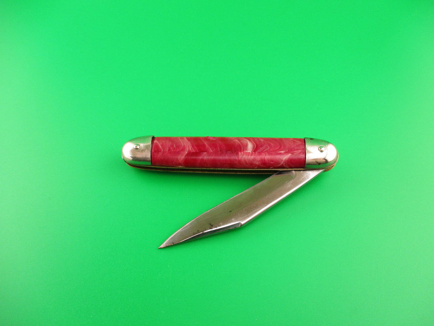 Colonial SHUR-SNAP Cigar Jack Cranberry swirl Saber clip blade automatic knife
