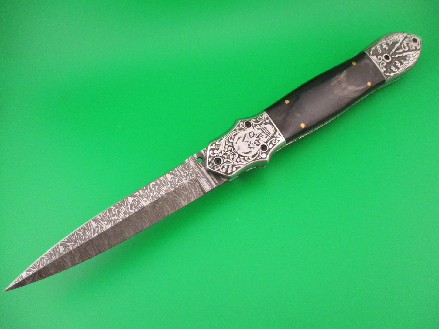 Grim Reaper Skull Button 29cm Custom Automatic Knife by Orang Zaib