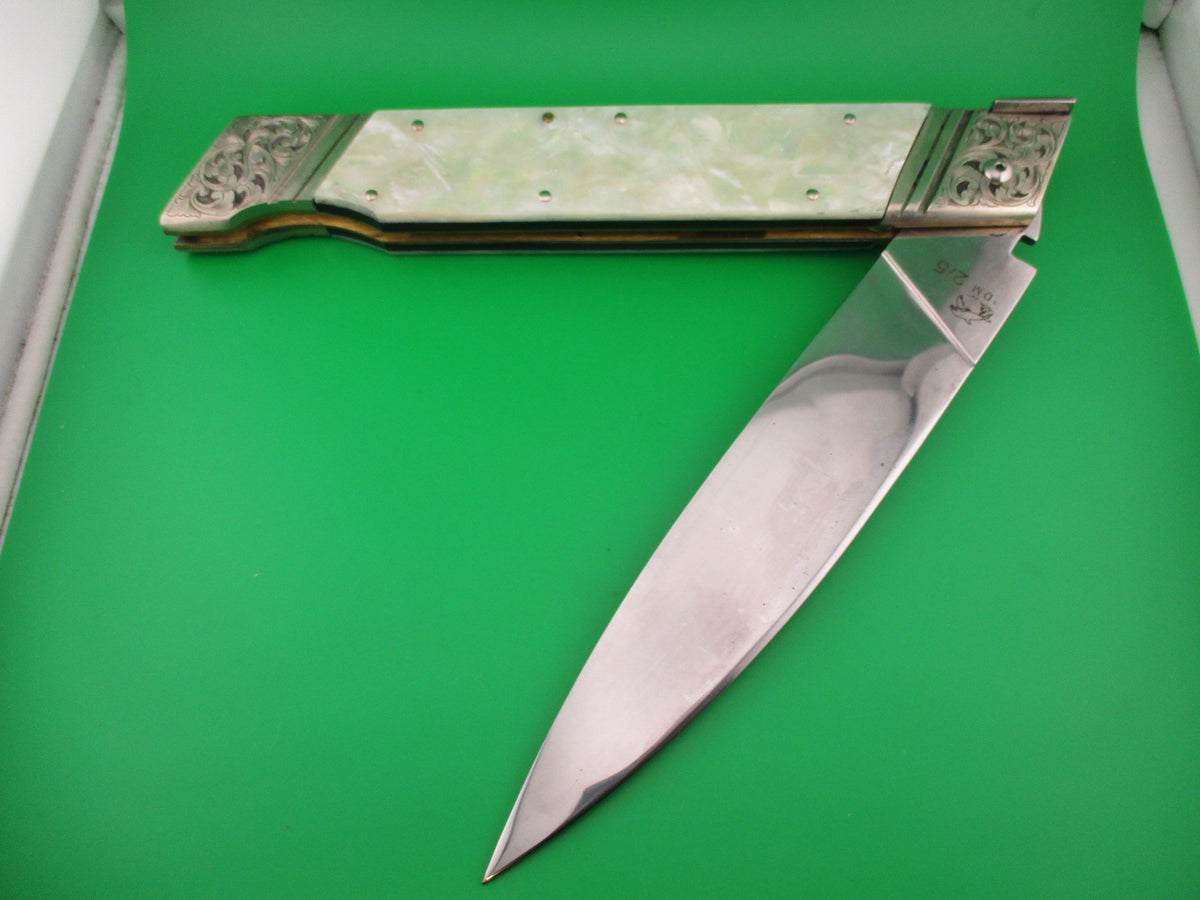 Renzo Pascotto 52cm Italian Picklock Pearl Giant Slant Bolster automatic knife 2 of 5