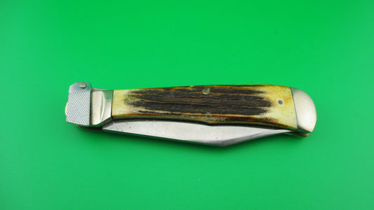 JAEGER BROS MARINETTE, WIS Stag Vintage Automatic knife Aerial Knife Co