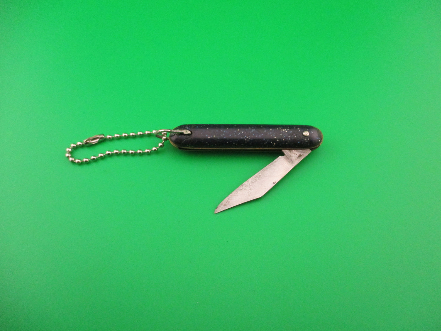 Edgemaster Keychain MyTmite vintage Blue sparkle switchblade knife