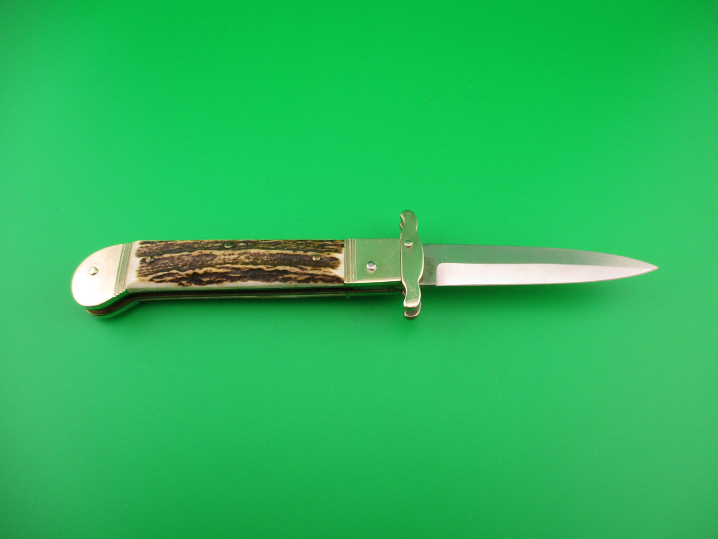 THE GUARDIAN Hubertus Solingen 18cm German Stag swing guard Dagger switchblade
