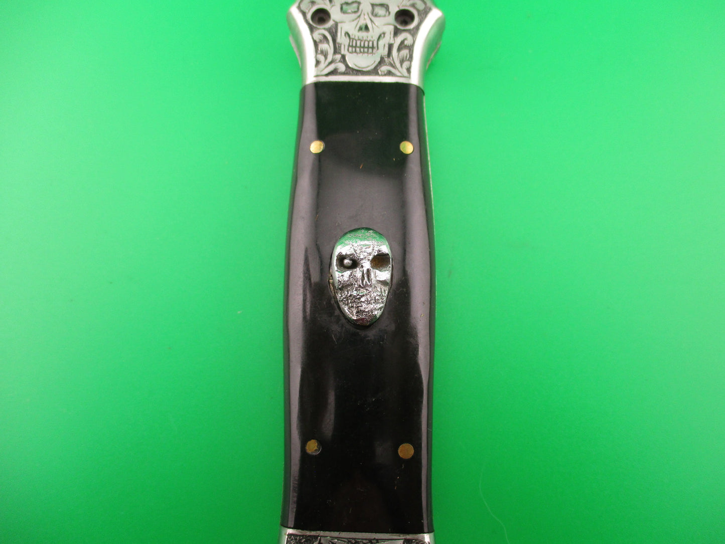 Grim Reaper Skull Button 29cm Custom Automatic Knife by Orang Zaib