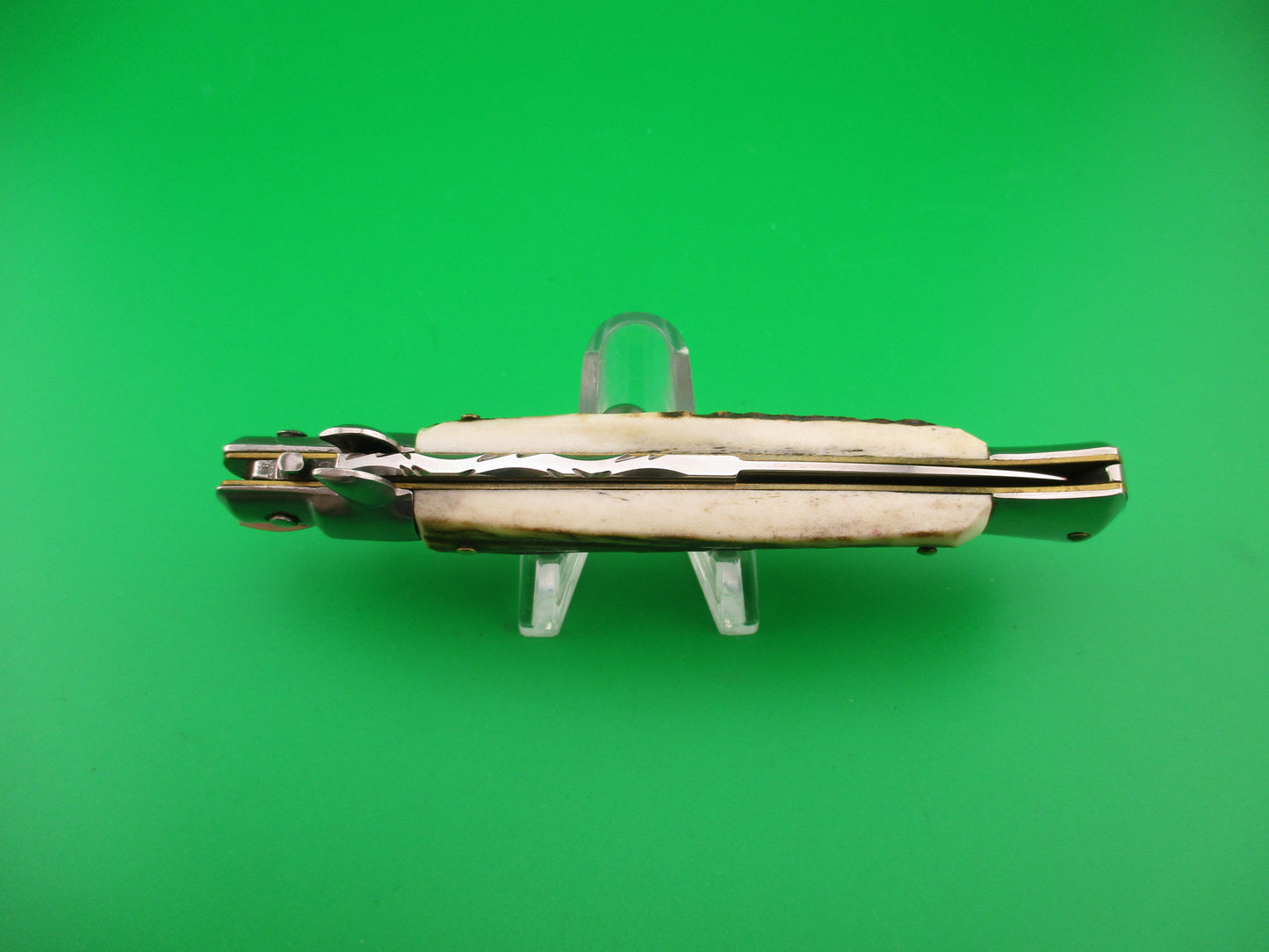 AB ITALY 23cm Italian Picklock stiletto Stag bayonet blade automatic knife