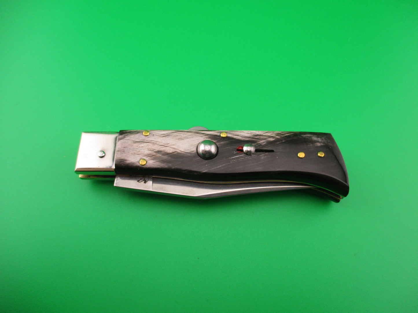 DM Dolphin 20cm Italian Humpback Red Dot Hunter Black & white automatic knife