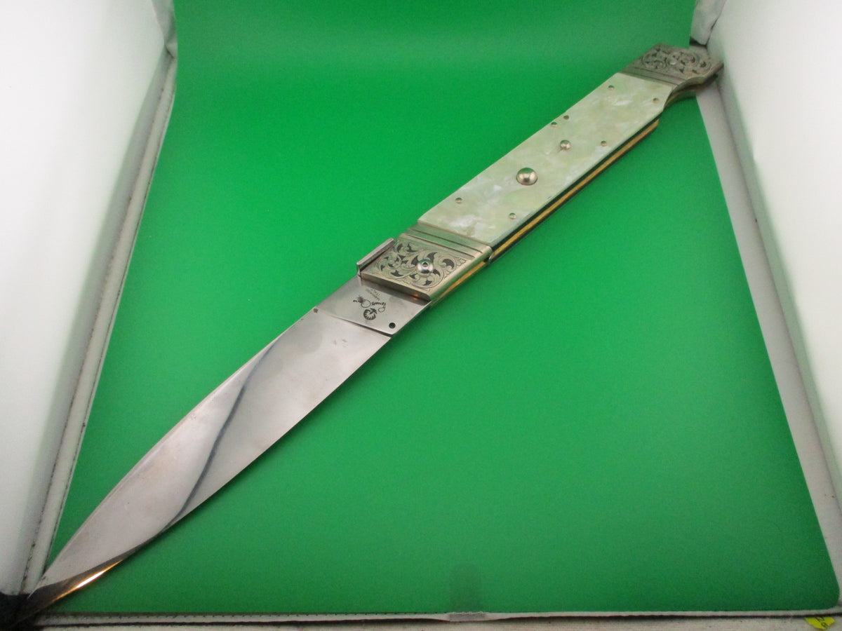 Renzo Pascotto 52cm Italian Picklock Pearl Giant Slant Bolster automatic knife 2 of 5