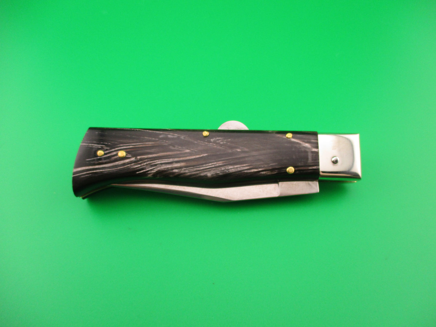 DM Dolphin 20cm Italian Humpback Red Dot Hunter Black & white automatic knife