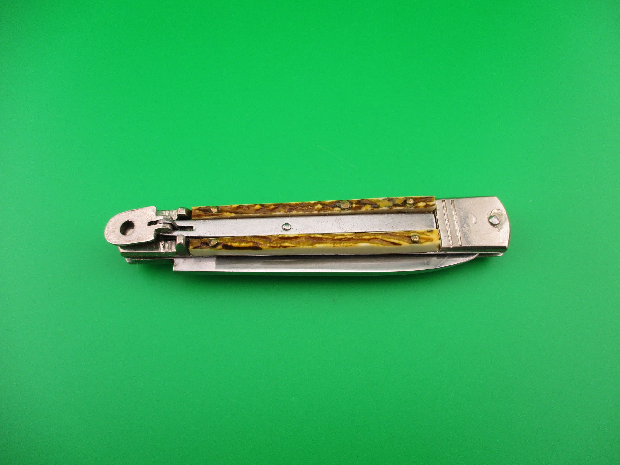 ROSTFREI 20cm German Slim Line Stag lever vintage automatic knife ...