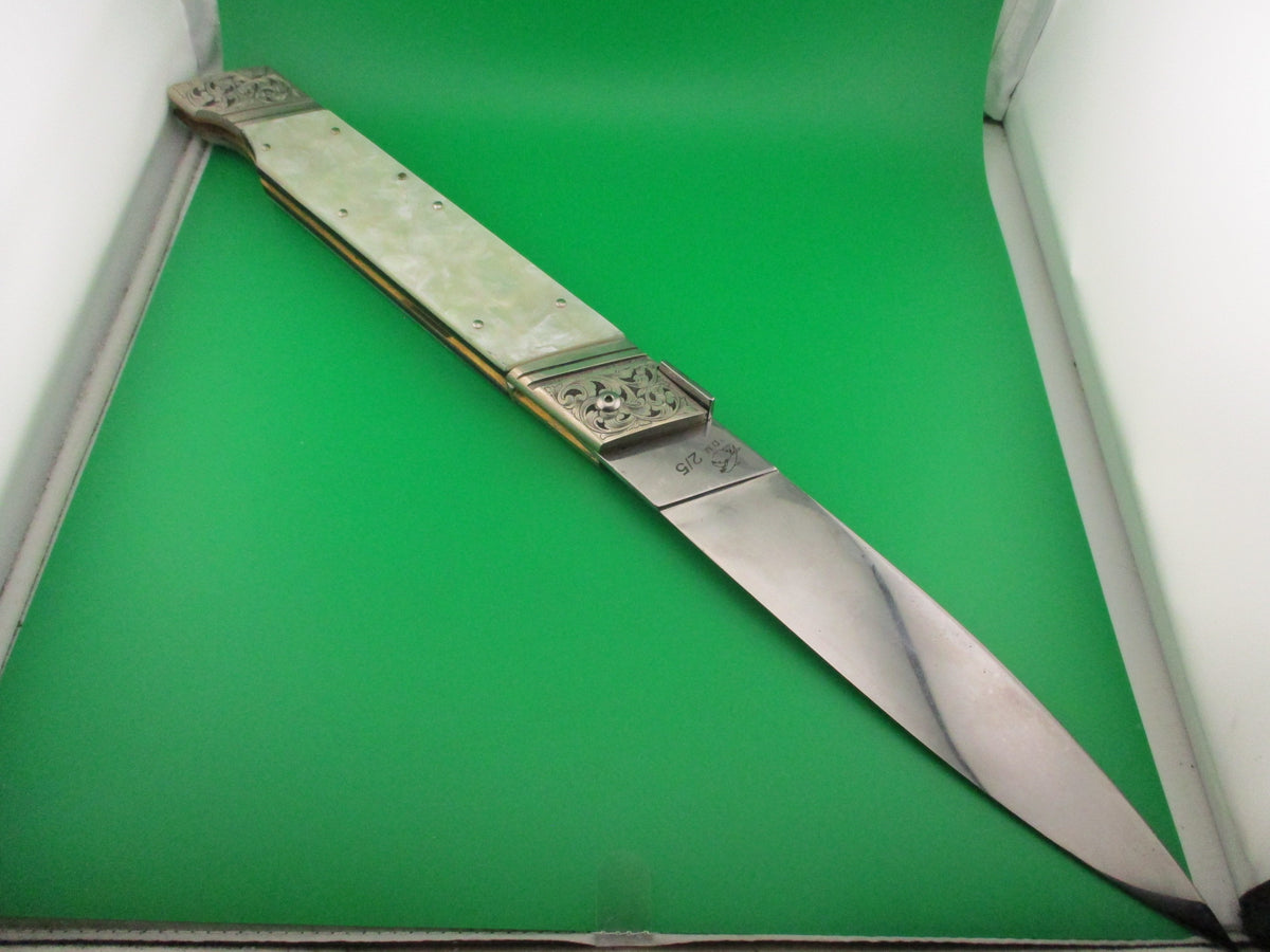 Renzo Pascotto 52cm Italian Picklock Pearl Giant Slant Bolster automatic knife 2 of 5